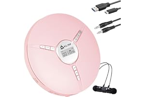 KLIM Discman – Lettore CD portatile con batteria interna ricaricabile - Auricolari KLIM Fusion – Lettore e mini CD compatto, personale, compatibile con CDR, CDRW ed MP3, Walkman - Rosa