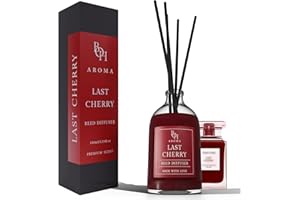 ‎BOH AROMA Raumduft Last Cherry | Reed Diffuser mit 5 Duftstäbchen | 100ml | Lufterfrischer mit Duftstäbchen für die Wohnung | Diffuser mit Stäbchen | Raumduft inspiriert von Luxusparfums