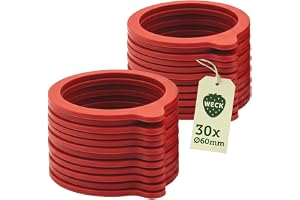 Väck konserveringsringar Ø 60 mm set om 30, tillbehör för konserveringsburkar, konserveringsburkar och glas, ersättningsringar för säker konservering