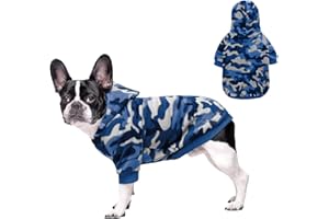 BLUE DREAM ISLAND Dog Hoodies Clothes,Pet Pullover Sweater Sweatshirt Coat,Warm Comfortable Pet Camouflage Jumper Clothing for Cat Puppy Small Medium Dog_XS(Blue Camouflage)