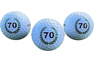 LL-GOLF Lot de 3 balles de Golf Anniversaire 70 avec Motif Happy Birthday en Emballage Cadeau/Golf Cadeau d'anniversaire Happy Birthday