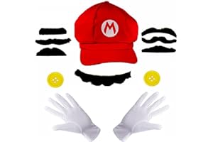 YOOYEH Costume, Red Hat White Gloves Mustache Buttons Carnival Costume Adult Fancy Dress Costumes Outfits