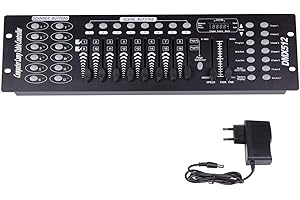 UKing DMX Controller, 192 Kanäle DMX512 Controller Konsole 240 Szenen für MINI DMX-Controller DMX-Lichtpult Party DJ Disco Moving Head Licht Bühnen Lampe Operator Ausrüstung (Schwarz)