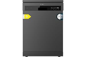 Cecotec Lave-Vaisselle Indépendant de 60 cm Bolero Aguazero 6200 Dark D, 1850W, 14 Couverts, 6 Programmes, Dual Zone Wash, Turbo Dry+, Demi-Charge, Départ Différé, Panneau Tactile