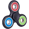 Premsons® Hand Spinner Desk Toy - High Speed Smooth Finger Spin Sensory Fidget Stress Relief Game Play for Kids & Adults - Birthday Party Gift - Four Bearing - Black + BGR Multicolour Bearing
