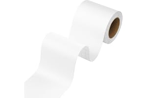 Stickyart Vit kant självhäftande barnrum 7,6 cm x 1 500 cm tapetkant självhäftande enfärgad vattentät självhäftande kant kök