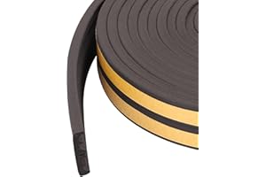 GUKOY 10M Türdichtung Dichtungsband Selbstklebendes E-Profil Gummidichtung Schalldämmung Anti-Kollision Fensterspalten für Türen Luftzugstopper Fenster