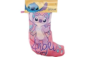 CLONDO Weihnachtsstrumpf mit 3 offiziellen Überraschungen für Angel Stitch Fan – 32 cm – Geschenkidee für Kinder – enthält Spiel Tris, Kalender und Ei in Farben