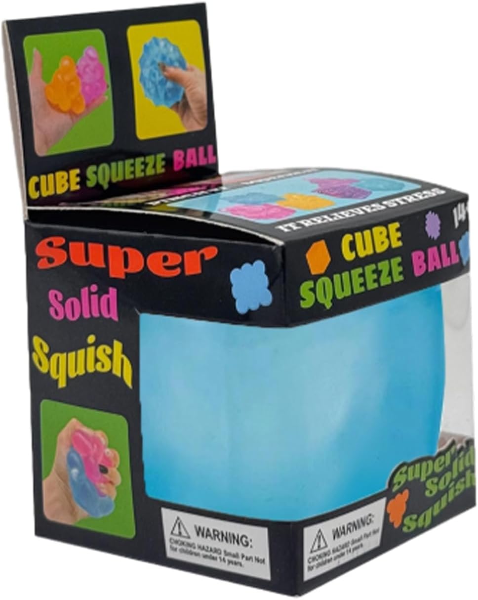 Pelota Antiestres - Cube Stress Ball, Cubo Antiestres para Adultos Niños, Bola Antiestres, Cubo Pelota de Juguete Antiestres, Squishy Toys para Autismo, Aliviar la Ansiedad(Blue)