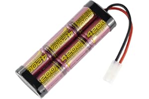 melasta 4200 mAh 7,2 V NiMH RC Batteria Compatibile con Tamiya Connettore, Confezione di Carrere per batteria Piatta RC ad alto rendimento 10C per RC Cars RC Truck Helicopter Model Airplanes