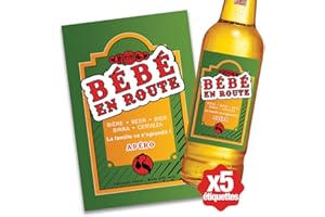 MIMI GRANDIT Annonce grossesse, Lot de 5 étiquettes autocollantes pour bouteille de bière, Bébé en route