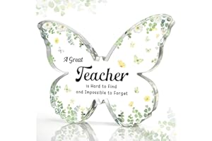 CHERIGIFT Teacher Gift for Women, Teacher Thank You/Appreciation Gifts, Beautiful Acrylic Plaque Butterfly Gifts for Teachers - Ideal for Teachers' Day, Birthday, Christmas, or as a Teacher Leaving Gift
