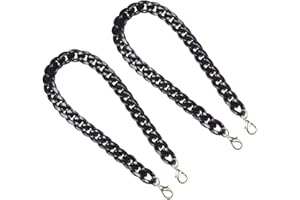 PH PandaHall 2pz 60 cm Catena per Borsa in Resina Nera con Chiusure Lobster Catena per Borsa di Ricambio Catena Tracolla Borsa Resina per Borsa Portafoglio Frizione Artigianato