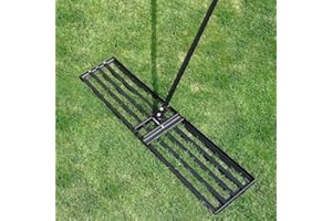 Byhagern Lawn Leveling Rake 114×25cm - Heavy Duty Lawn Leveller - stainless steel pole with a handle for less effort Lawn Lute, Levelawn Tool for Garden, Golf Course, Farm, Backyard