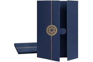 TINAYAUE 5 Pcs Couverture de Certificats Couverture de Protection Certificats Diplôme Porte-Certificats Etuis Housse en Carton Protège-Documents A4 Couvertures de Graduation Bleu