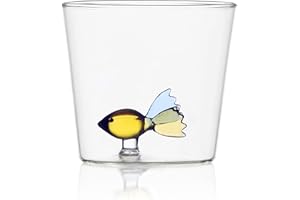 Ichendorf Milano Tumbler Pesce Colorato | Collezione Animal Farm | 35 cl | Vetro Borosilicato | Fatto a Mano
