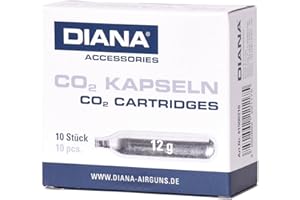 Diana Co2 Cartridges 12 g Pack of 10 for Airsoft Paintball Compressed Air Bicycle Mini Pump Co2 Cartridges Co2 Capsules Airsoft Air Gun Cartridges