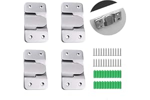 FALEIZHI Stainless Steel Premium Flush Concealed Mount Brackets, Universal Furniture Connector Z Clip Brackets for Pictures Mirrors Frames etc. (4 Pairs Large)