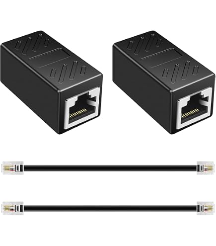 N/A 6P4C RJ11 a RJ11 femmina/femmina Adattatore per accoppiatore cavo telefonico Bianco