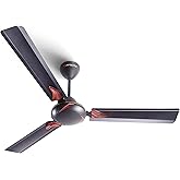 LONGWAY Creta P1 1200 mm/48 inch Ultra High Speed 3 Blade Anti-Dust Decorative Star Rated Ceiling Fan (Smoked Brown, Pack of 1)