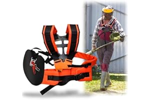 FGen Tondeuse à harnais double épaule, Bandoulière Réglables pour Tondeuse, Professionnelle Sangle D'épaule Débroussailleuse, Tondeuse à Harnais Double épaule pour Débroussailleuse ou Gardenning