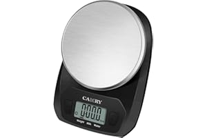 CAMRY Bilancia da cucina digitale ultra sottile Bilancia multifunzione per cottura al forno e dieta chetogenica Misurazione precisa della graduazione in lb oz ml- NERO/Acciaio inossidabile