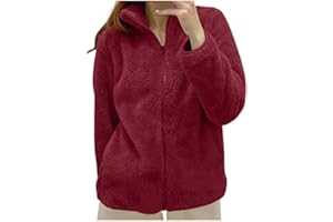 YEKDMXOP Felpa Donna Pile Invernale Caldo con Cerniera Giacca da Camera Donna Invernale Corta Pile Senza Cappuccio Giacche Invernale con Pile Tinta Unita Cappotto In Peluche Sherpa Giubbotto Fleece Comoda