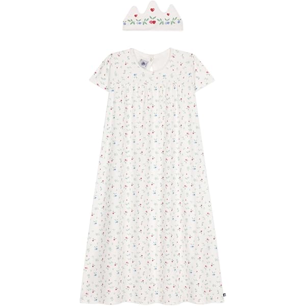 Verve Jelly Camicia Da Notte In Cotone Per Bambina, Maniche Corte Da Principessa, Pigiama In Pizzo Da Ragazza, Bianco 1 120 6-7 Anni - 13
