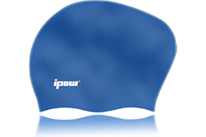 ipow Bonnet de Bain Femme Extensible/Bonnet Piscine Femme Cheveux Long/Bonnet de Douche en Silicone Etanche pour Femmes/Hommes/Adultes Unisexe pour Piscine Aquagym Plongée Nageurs