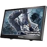 Pisichen tragbarer Monitor 11,6 Zoll Portable Monitor Full HD 1920 x 1080 IPS-Bildschirm tragbare Display ultradünne Schwarze