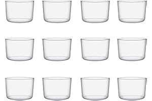 BREVETTI WAF 12 Bicchieri Coppette Time Infrangibili, Riutilizzabili e Lavabili, In San Clear, 12 Pezzi per Confezione, Capacità 23 cl