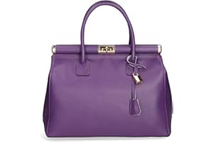 Chicca Borse Borsa Donna a Mano Pelle con Tracolla Bauletto