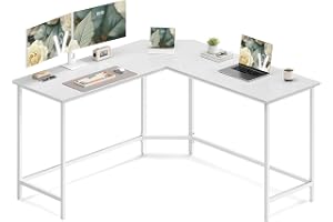VASAGLE Skrivbord, L-format datorbord, 140 x 140 x 76 cm, hörnskrivbord, platsbesparande kontorsbord, gaming, hemmakontor, en
