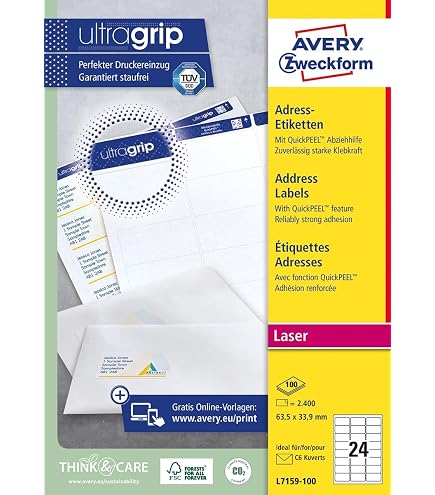 5 Feuilles D'étiquettes Autocollantes 70x36 Mm - 120 étiquettes Par Feuille