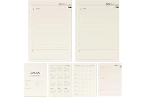 OCCOUMR Planer tygodniowy 2026, wkład A5, planer tygodniowy 2026, wkład A5, 6 otworów, 176 stron, wkład do kalendarza 2026, 139 x 206 mm, papier uzupełniający do planerów, pamiętników, projektów "zrób to sam"