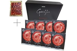 Jamón Ibérico de Cebo 50% de Raza Ibérica-8 platos 80 gr+ regalo sobre chorizo ibérico de bellota- Envasado al Vacío – Jamón 