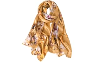 STORY OF SHANGHAI Bufandas de 100% Seda de Morera Pañuelo Mujer Seda Chal Estolas Madre y Dama Regalos para Mujeres
