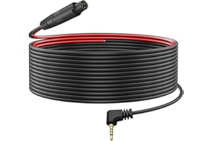 Hoembpn 10m Cable de Extensión de Cámara de Visión Trasera de Tablero,Cable de Cámara de Marcha Atrás de 4 Pines a Macho de 2.5mm Enchufe de Cabeza Macho Extensión, para Camiones, Caravanas