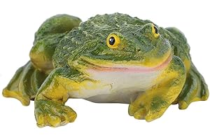 ASIXX Estatua de jardín de Animales, estatuilla de Rana de Resina, Adorno de Rana para Estanque, jardín, césped, Parque