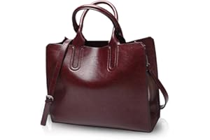 NICOLE & DORIS NICOLE&DORIS Mode Femme Sacs à Main Bandoulière Sacs portés Main Sacs portés épaule Messenger Bag Crossbody Bag Tote Durable PU Vin Rouge