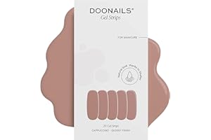 ‎DOONAILS Doonails – Gel Folien Cappuccino – 20 UV Gel Strips in 9 Größen mit Extra-Länge – Nagelfolien selbstklebend & UV härtend – Nagelaufkleber mit bis zu 14 Tagen Halt