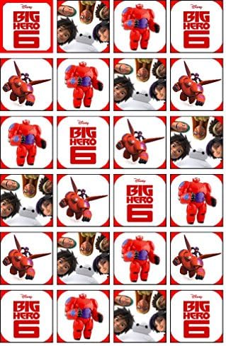 Big Hero 6 x 24 Edible Wafer Paper UN CUT Cake Topers Easi-cut