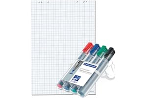 Conipa Flipchart Papier Set 5x 68x99 cm kariert, 80 g/qm, 5 Blöcke à 20 Blatt + hochwertige Flipchartmarker - Ideal für Charts, Meetings & Notizen
