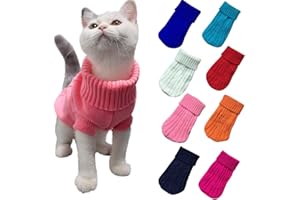 NCQiFei Katzenpullover, Katzenpulli für Katzen Warm, Strickpullover Katzen Klamotten, Katzen Pullover, Katzen Kleidung Winter, Haustier Pullover Katze, Katzen Kleidung süß, Liebe (Rosa, M)