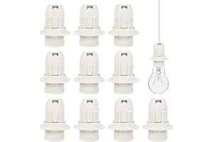 TINYRIZ 10Pcs E14 Portalámparas 250V 2A, Soporte de Lámpara de Bombilla E14, Plástica Base de la Bombilla Roscada para LED CFL Dormitorios Salas de Estar Cocinas(Blanco)