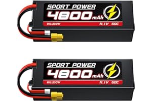 Hilldow M41 RC Batería 3S LiPo 4800mAh 11.1V 80Ccon Conector XT60, 2 Pack Batería Lipo Recargable para Coches RC Camión Buggy