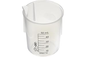 Neolab 4 0038 Cup with Spout without Handles, Graduated, Polypropylene, 50 ml, Natural