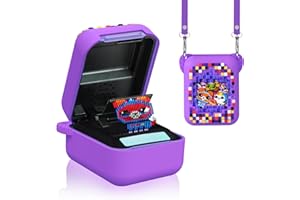 MOWYEOK Etui ochronne do Bitzee Interactive Toy Digital Pet, etui ochronne z miękkiego silikonu, kompatybilne z akcesoriami Bitzee Interactive Toy Digital Pet, ze smyczą (fioletowe)