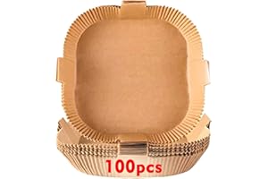 TAKULA 100 Pezzi Carta Forno per Friggitrice ad Aria, Carta per Friggitrice ad Aria, Carta Forno per Friggitrice ad Aria 17cm/6,69", Carta da Forno Resistente All'acqua e All'olio Per Alte Temperature