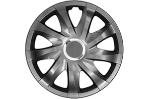 Ohmtronixx Drift Radkappen 15 Zoll 4er Set, Graphit, Radzierblenden aus ABS Kunststoff